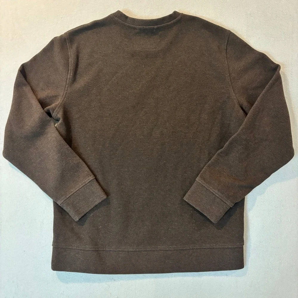 Jachs NY Mens Brown Wool Blend Crewneck Sweatshirt Pullover Size M 1799235